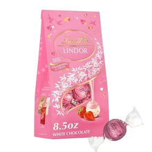 Pink Lindt LINDOR white chocolate truffle bag, 8.5 oz