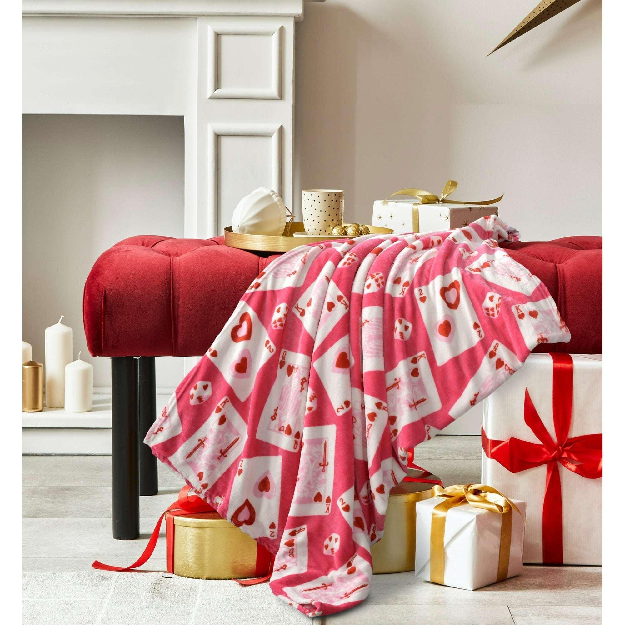 Way to Celebrate Super Soft Cozy Valentines Day Oversize Plush Throw Blankets