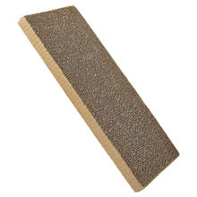 Brown rectangular cat scratcher panel with textured corrugated scratching surface
