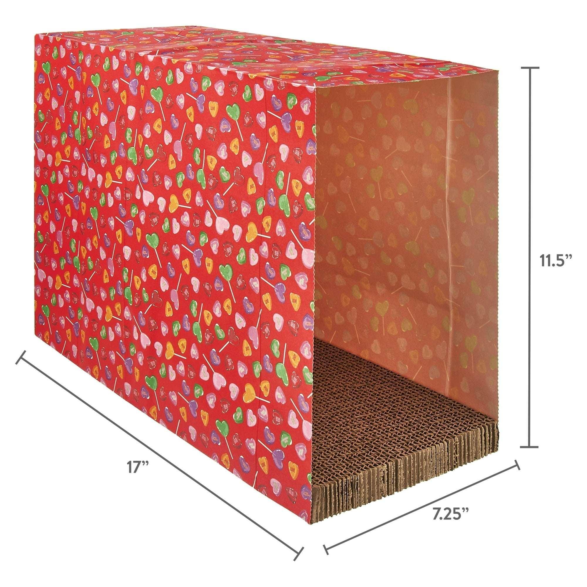 Vibrant Life Valentine's Day Conversation Hearts Paper Bag Cat Scratcher, Red, 11.75" x 17" x 7.25"
