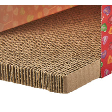Brown corrugated scratching surface on cat scratcher paper bag base