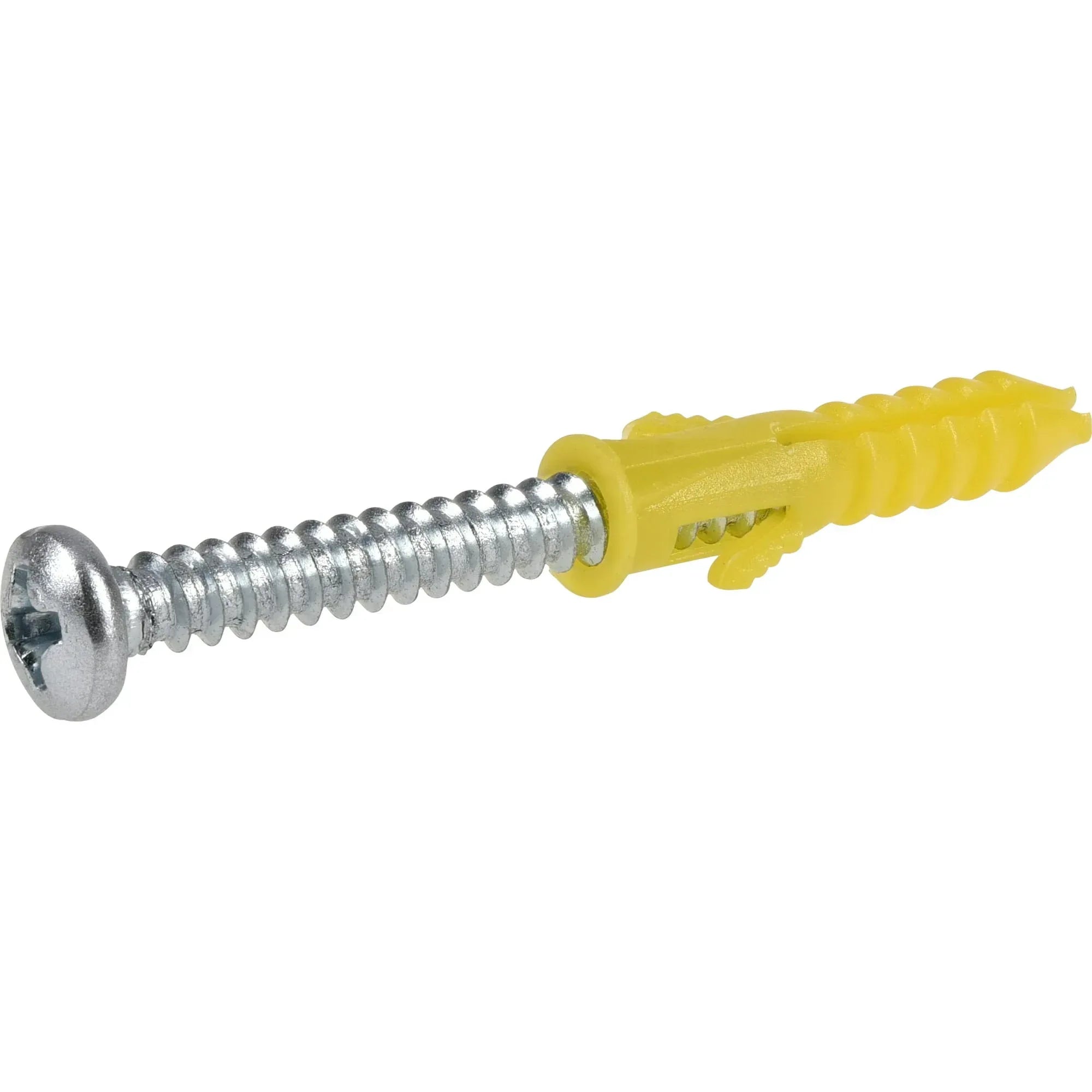 Hillman Multi-Material Ribbed Anchor Screws, #4-6 x 7/8", Plastic and Steel, 10 lbs, Yellow, 6 sets