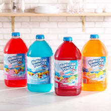 Assorted Hawaiian Punch bottles: red, blue, red, and orange juice