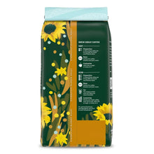 Starbucks Sunsera Blend whole bean coffee bag, back panel with brewing instructions
