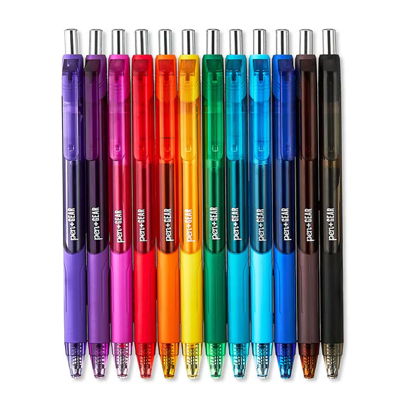 Pen+Gear Medium Point 0.7mm Retractable Gel Pens, Assorted Ink, 12 Count