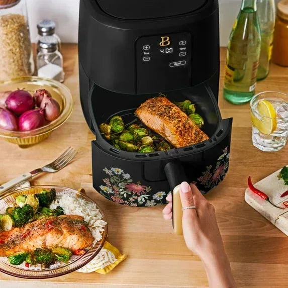 Beautiful 3 Qt Air Fryer with TurboCrisp Technology, EverGood Ceramic Nonstick Coating, Thyme Green by Drew Barrymore