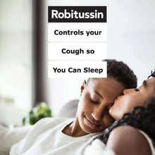 Robitussin cough relief night product graphic with sleeping person