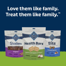 Blue Buffalo treat variety pack featuring Health Bars, Bits, and Sizzlers