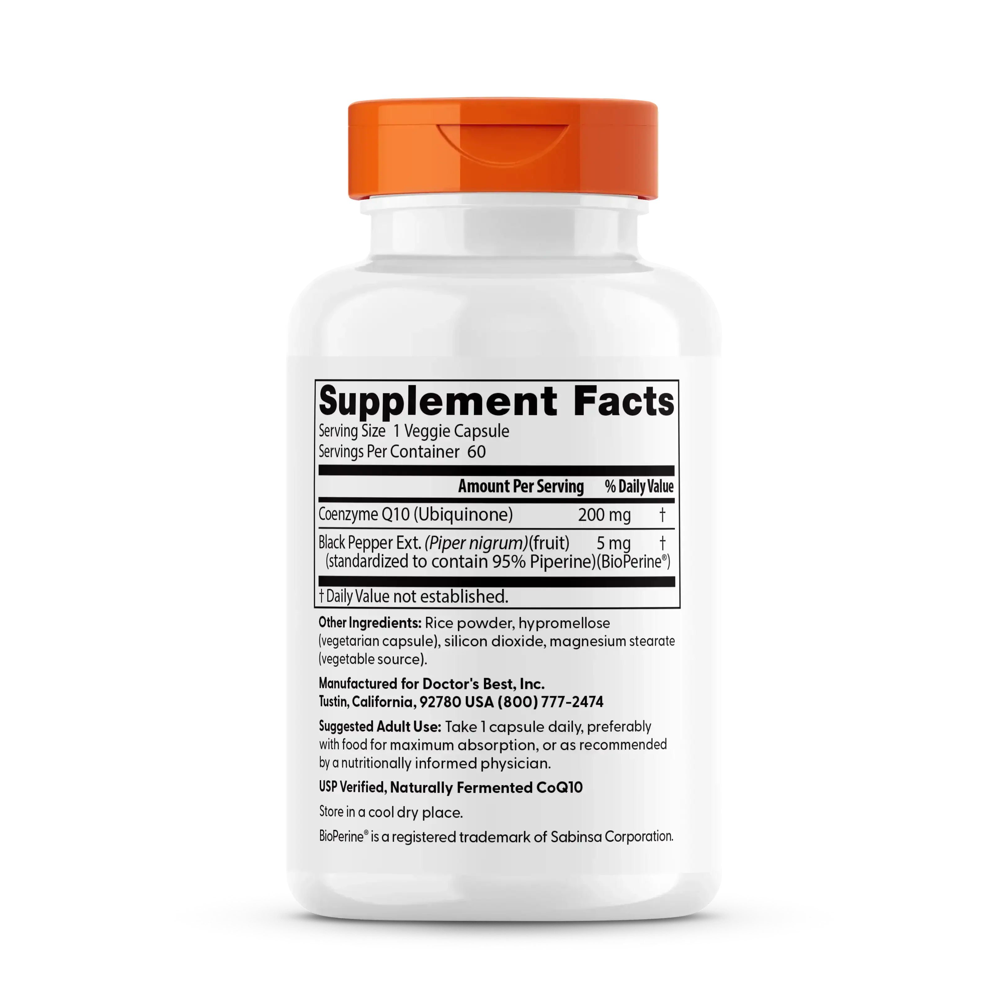 Doctor's Best, High Absorption CoQ10 with BioPerine®, 60 Veggie Caps