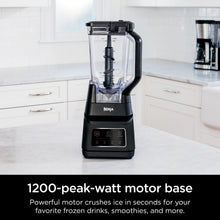 Black Ninja blender with clear jar and front control buttons