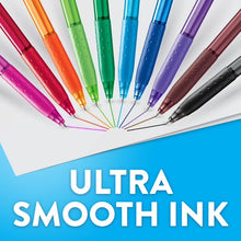 Assorted InkJoy retractable ballpoint pens laid out, 1.0 mm tips, multiple colors
