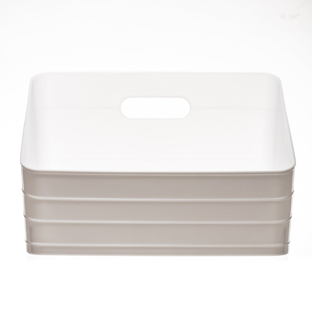 Mainstays Wide Slanted Flexible Closet Organizer Bin with Handle, White Plastic