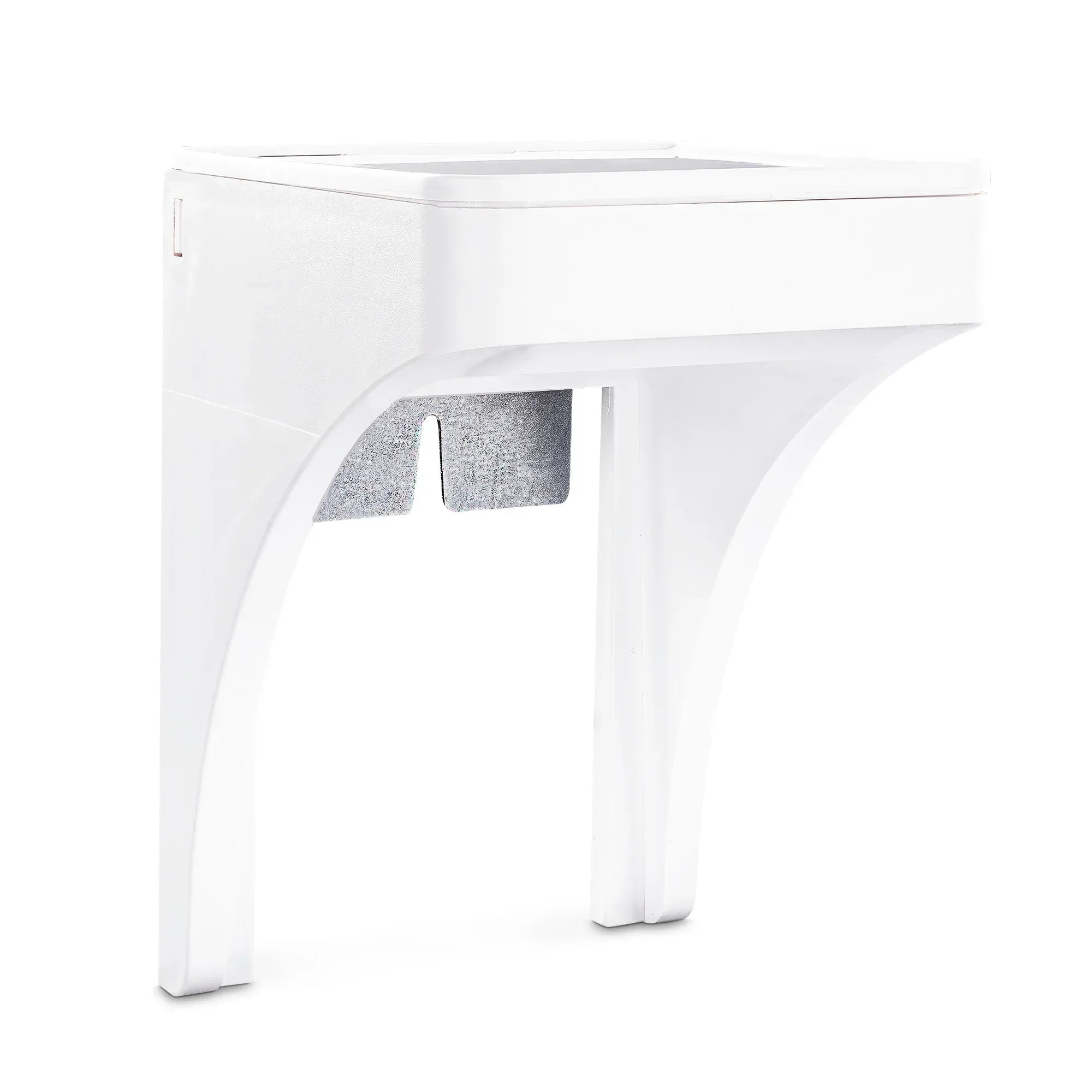 onn. White Outlet Shelf with Power Cord Storage Compartment