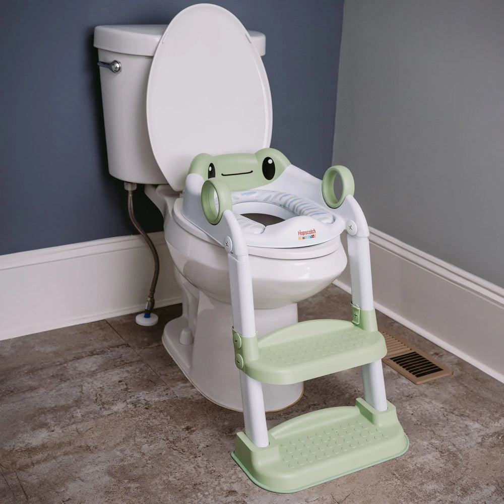Hopscotch Lane Frog Character Step up Potty - Toddler Toilet Seat with Ladder, Children 12+ Months - USA MEGA SHOP