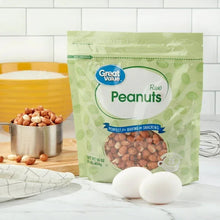Raw peanuts pouch with front label and peanuts through the window