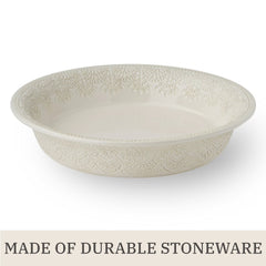 The Pioneer Woman Vintage Lace 10-Inch Stoneware Baking Pie Pan & Tart Dish, Cream