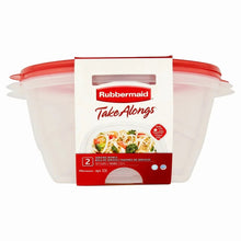 Translucent Rubbermaid TakeAlongs serving bowl with red lid, 2-pack