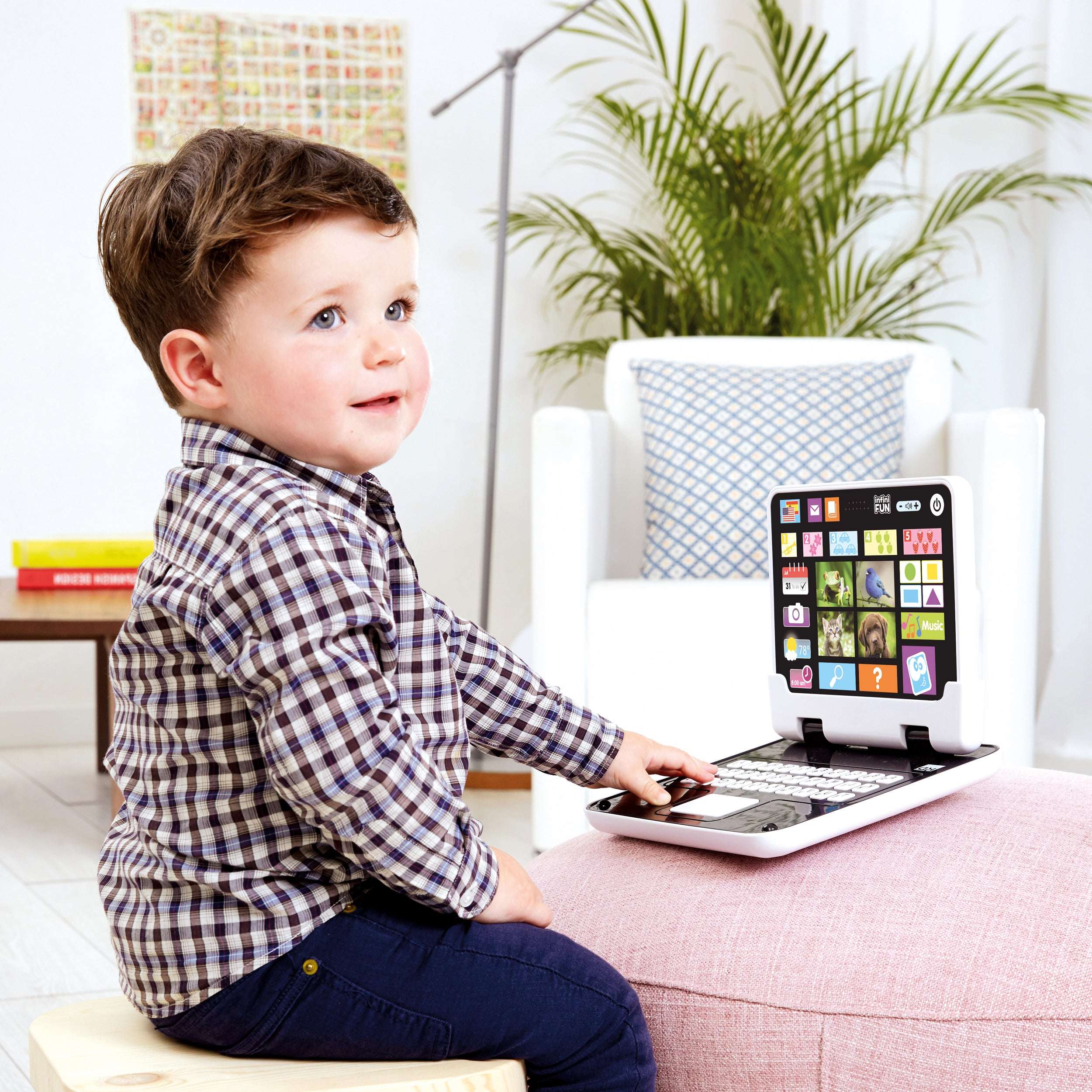 Infinifun My First 2-in-1 Toy Tablet (Bilingual)-Ages 2 Years and up. Learn Abc's, 123's, Colors, Shapes and More