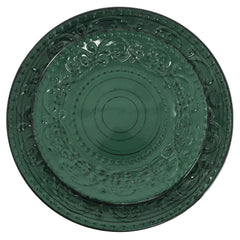 Elama Malibu Sea Glass 16-Piece Dinnerware Set in Dark Green