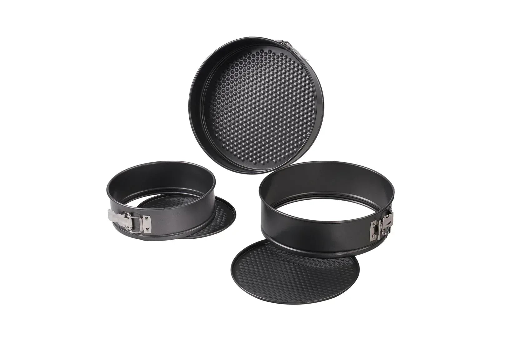 Mainstays, 8", 9", 10" Round Nonstick Carbon Steel Springform Cake Pans, Gray, Set of 3