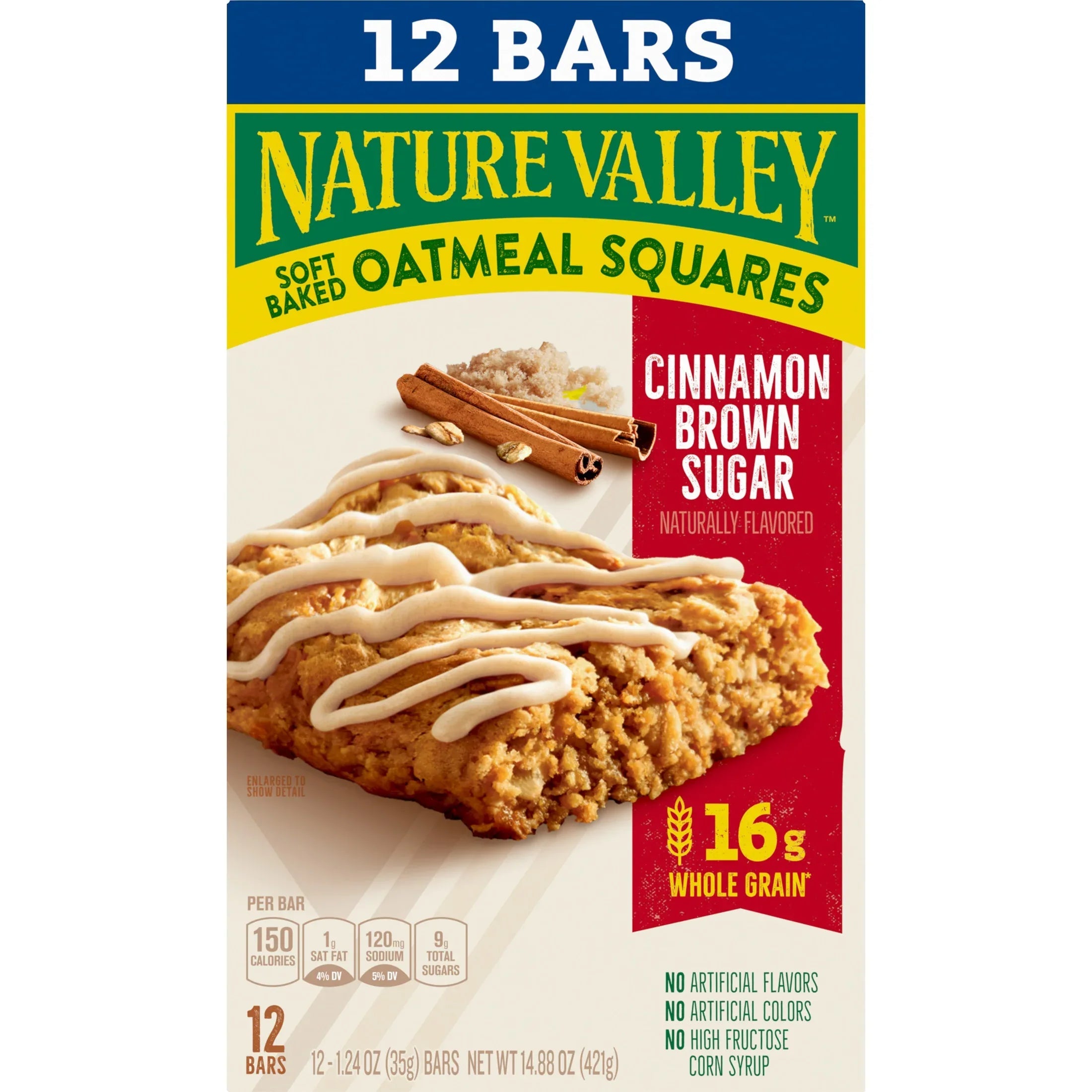 Nature Valley Soft Baked Oatmeal Squares, Cinnamon Brown Sugar, 12 Bars, 14.88 oz