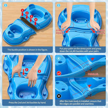 Kids dinosaur sand and water table buckle assembly steps on blue basin
