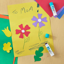 Pen+Gear glue sticks with colorful flower craft paper and small glue tubes