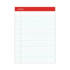 Universal Perforated Edge Writing Pad, Legal Ruled, Letter, White, 50-Sheet Pads, 12Ct.