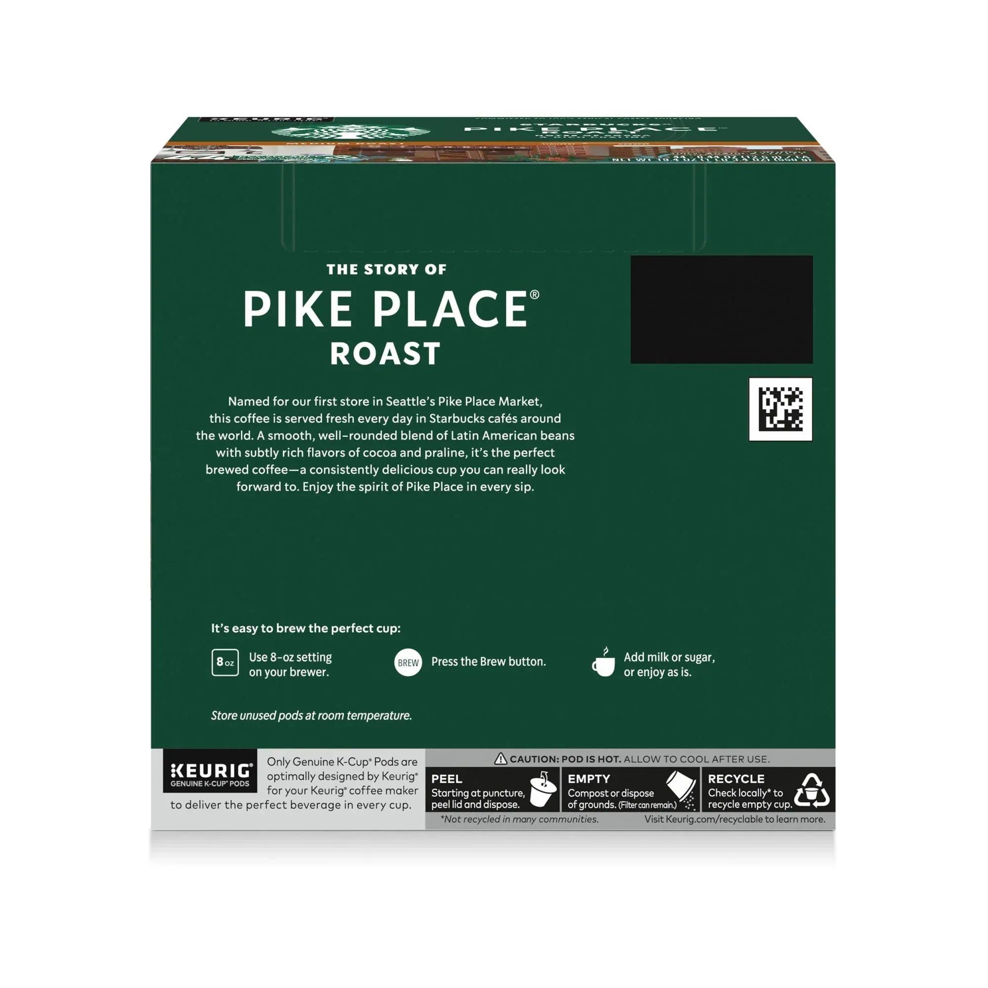 Starbucks Pike Place Roast, Hot or Iced Coffee, Medium Roast K-Cup Coffee Pods, 44 Count