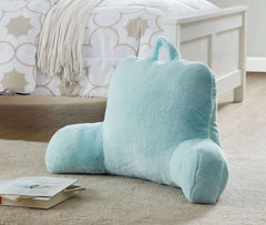 Mainstays Faux Fur Plush Backrest Pillow, Specialty Size, Aqua