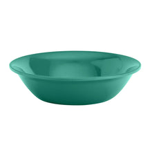 Dark green melamine serving bowl with glossy interior.