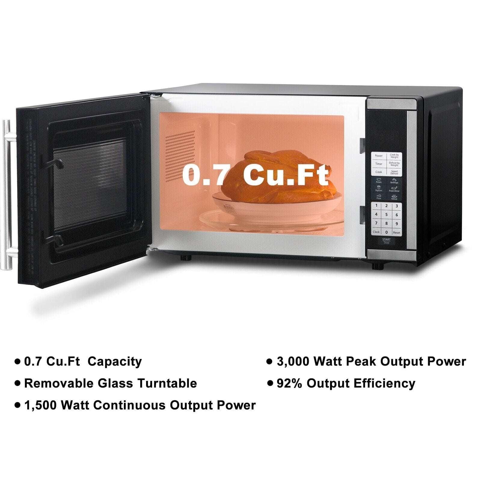 SMAD Countertop Microwave Oven 700W 10 Power Levels 6 Auto Menus 0.7 cu ft - USA MEGA SHOP