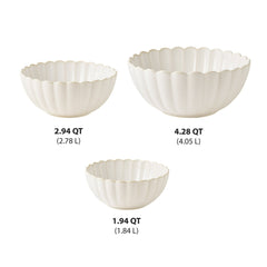 The Pioneer Woman Colette Stoneware Nesting Bowls, Cream, Set of 3