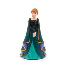 Elsa princess audio figurine standing, teal dress with dark cape and gold trim