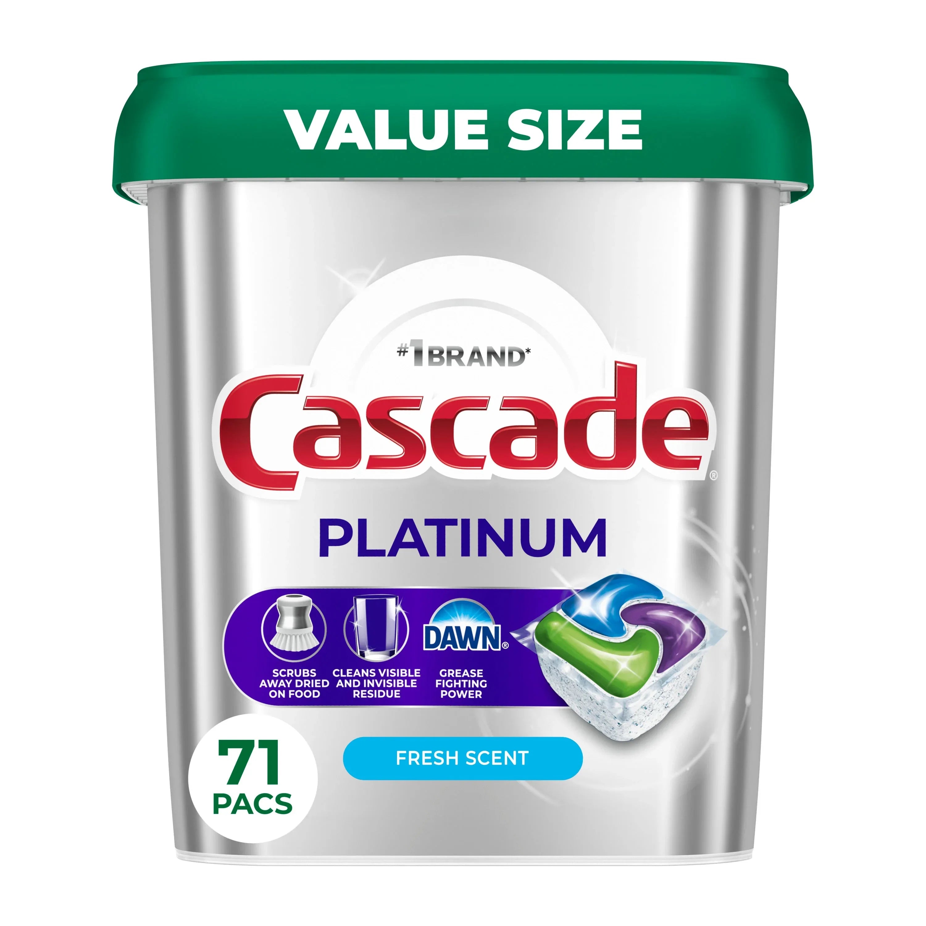 Cascade Platinum Dishwasher Pods, Dishwasher Detergent Soap Tabs, Fresh, 71 Count - USA MEGA SHOP