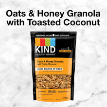 Granola snack bag for Oats & Honey Granola with Toasted Coconut, KIND Healthy Grains.