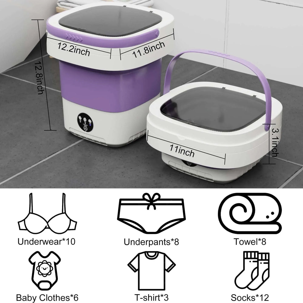 Pentantan 12L Portable Washing Machine, Mini Foldable Washer for Apartment, Camping, RV, Travel, Underwear, Socks - USA MEGA SHOP