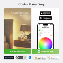 Nanoleaf smart bulb control on smartphone app screen with color picker