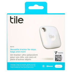 Tile Mate (2022) 1-Pack, White. Bluetooth Tracker, Keys Finder and Item Locator; Up to 250 ft. Range.
