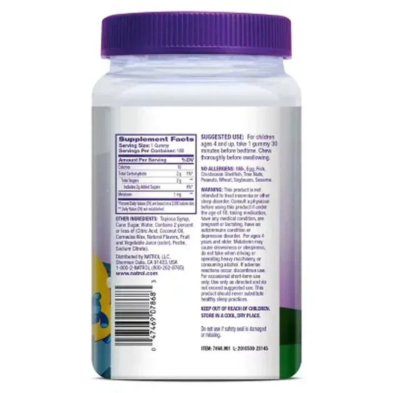Natrol Kids Melatonin Gummies 1mg - Sleep Support, Drug Free