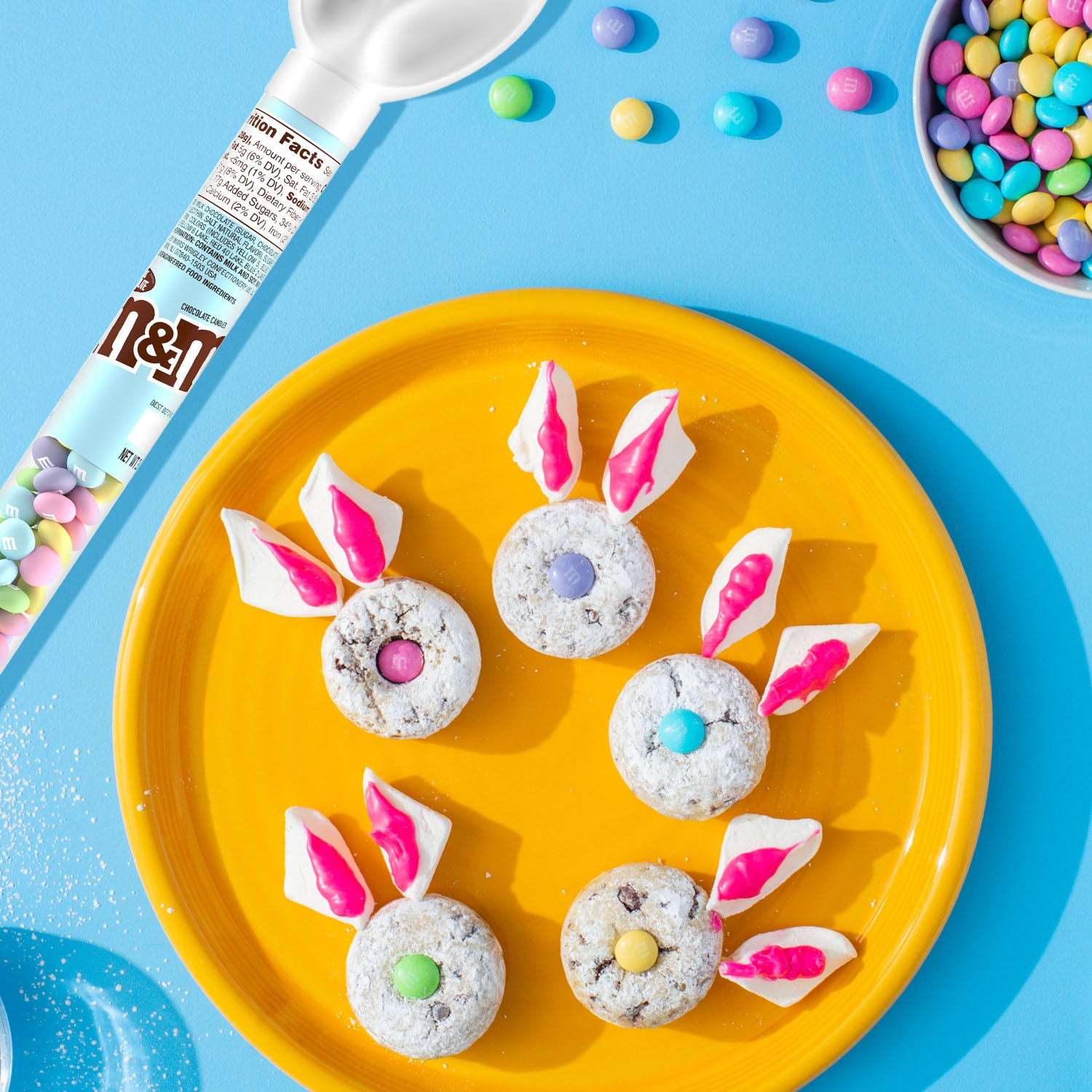 M&M's Milk Chocolate Pastel Blend Easter Candy Bunny Cane - 3 oz