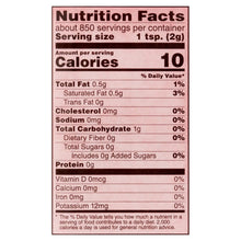 Coffee creamer Nutrition Facts panel showing calories and serving details