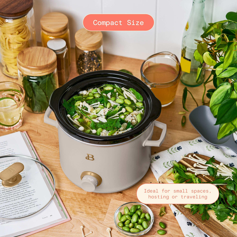 Beautiful 2 Qt Manual Slow Cooker, 2-Pack, Thyme Green + Porcini Taupe by Drew Barrymore - USA MEGA SHOP