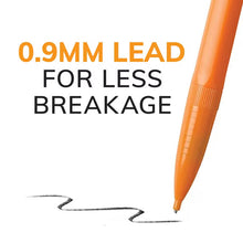 0.9 mm mechanical pencil with lead for less breakage, orange barrel