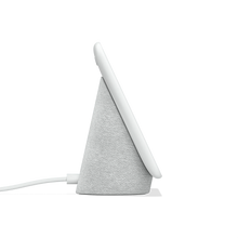 Chalk smart display speaker base with woven fabric and charging cable