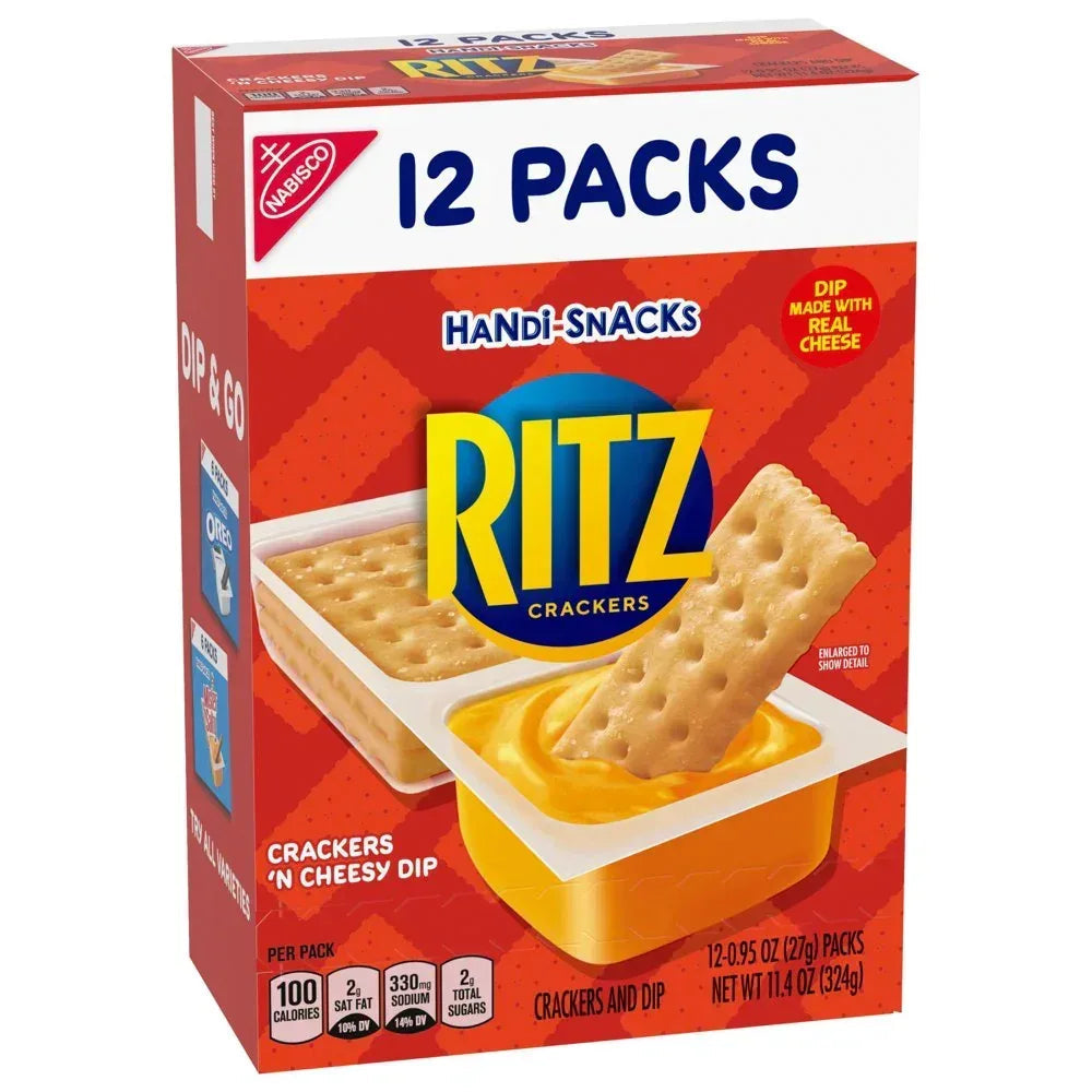 RITZ Crackers 'N Cheesy Dip Snack Packs, 12 Snack Packs