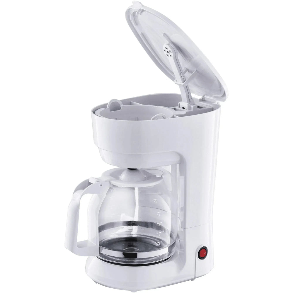 Mainstays 12 Cup Coffee Maker, 1.8 Liter Capacity, White, New Condition, Medium Roast Type - USA MEGA SHOP