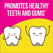 Culturelle Kids probiotic chewable tablets box label promoting healthy teeth and gums