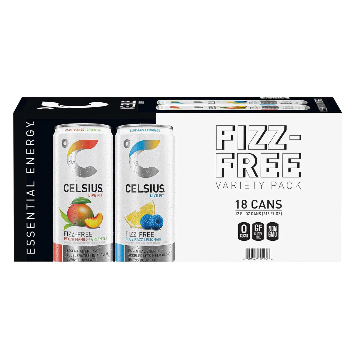 Celsius Fizz-Free Energy Drink, Variety Pack, 12 fl oz, 18-count