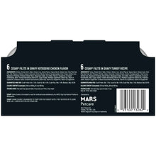 Cesar wet dog food variety pack back label with ingredients list and barcode